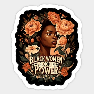 Black Women Bloom In Power Sticker